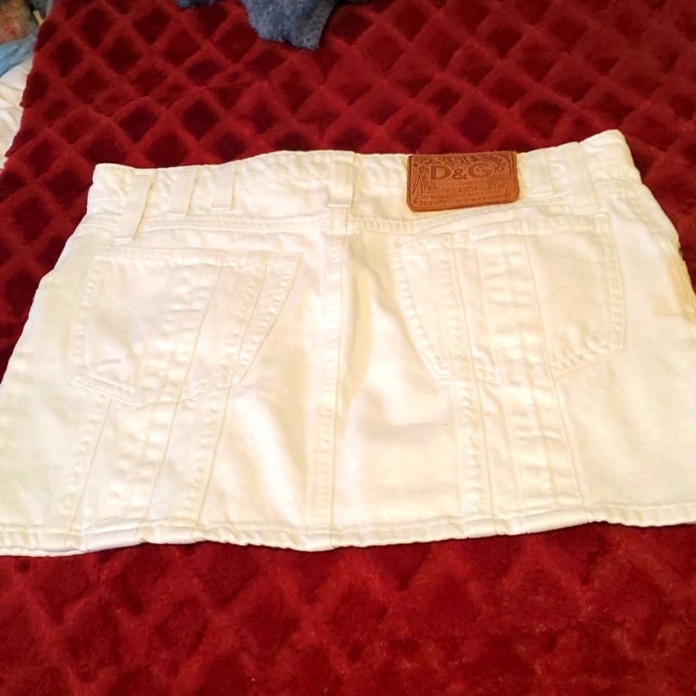 DOLCE & GABANA white mini skirt